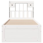 vidaXL Lit bibliothèque sans matelas blanc 75x190cm bois de pin massif