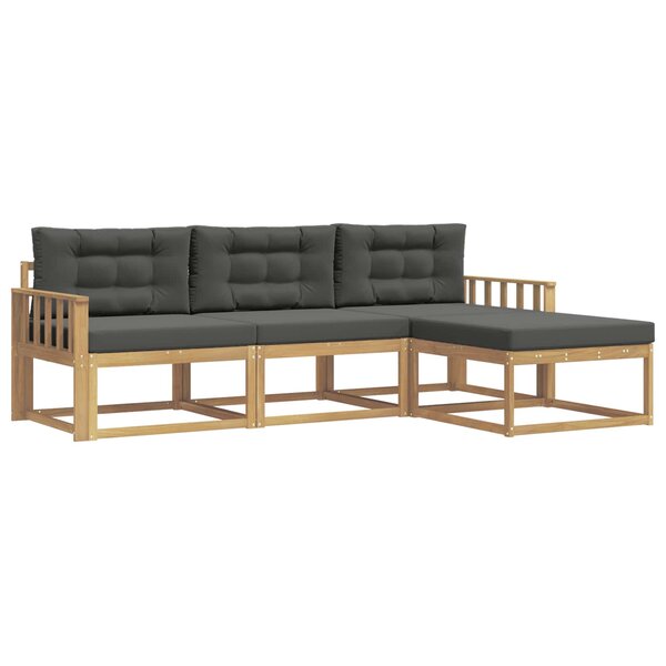 vidaXL Ensemble de canapés d'extérieur 4 pc Blanc et anthracite