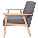 vidaXL Canapé à 2 places Tissu Gris foncé