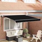 vidaXL Auvent Rétractable Noir 350 x 250 cm Polyester et Aluminium