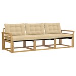 vidaXL Ensemble de canapés d'extérieur 3 Pièces Blanc et Beige