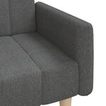 vidaXL Canapé-lit à 2 places gris foncé tissu