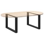 vidaXL Pieds de table basse en U 2 pièces Noir 70 x (42-43) cm Acier