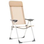 vidaXL Chaises de camping pliables lot de 4 Crème Aluminium
