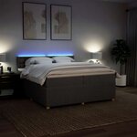 vidaXL Sommier à lattes de lit avec matelas Taupe 200x200 cm Tissu