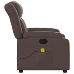vidaXL Fauteuil de massage inclinable Marron Similicuir