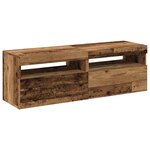 vidaXL Meubles TV avec lumières LED 2 Pièces vieux bois bois d'ingénierie