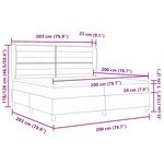 vidaXL Sommier avec matelas noir 200x200 cm en tissu