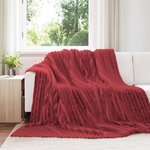 vidaXL Couvertures à jeter 6 Pièces Rouge Bordeaux 270 x 240 cm Toison