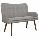 vidaXL Sofa 2 places Gris clair 115 x 61 x 87 cm Velours (V)