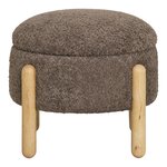 Pouf avec rangement en boucle marron