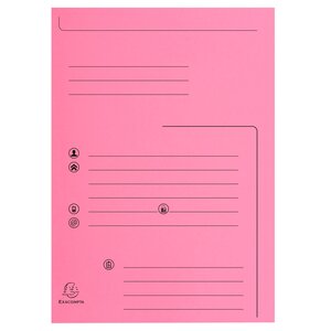 Paquet De 25 Chemises 2 Rabats Super 210 Contact - 24x32cm - Rose - X 5 - Exacompta