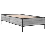 vidaXL Cadre de lit sonoma gris 75x190 cm bois d'ingénierie et métal