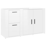 vidaXL Buffet Blanc brillant 100x33x59 5 cm Bois d'ingénierie