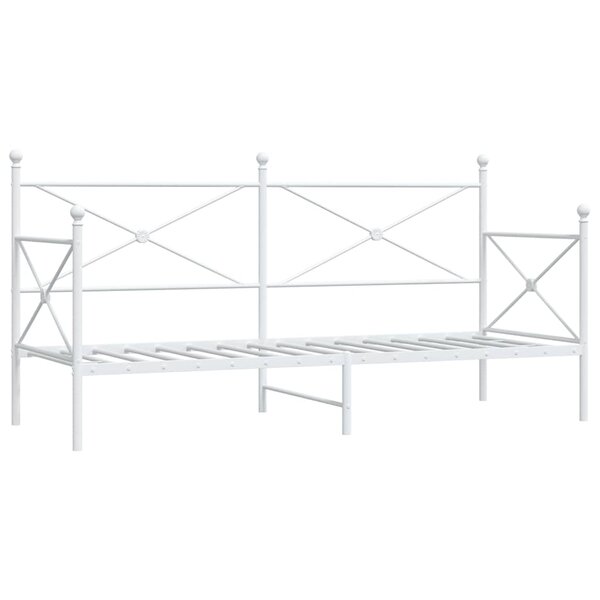 vidaXL Lit de repos sans matelas blanc 90x200 cm acier