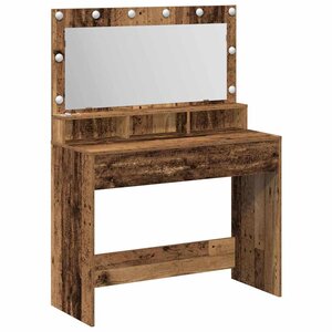 vidaXL Table de Toilette avec étagère Bois ancien 100 x 41 x 135 cm