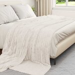 vidaXL Jeté Crème 240 x 220 cm Toison
