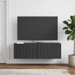 vidaXL Meuble TV mural 98 x 31 x 30 cm Noir Bois d'ingénierie