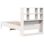 vidaXL Lit bibliothèque sans matelas blanc 90x190cm bois de pin massif