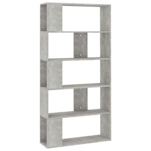 vidaXL Bibliothèque/Séparateur de pièce Gris béton Bois d’ingénierie