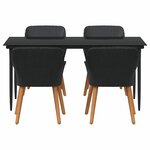 vidaXL Ensemble de salle à manger pour jardin 5 Pièces Noir polyrotin