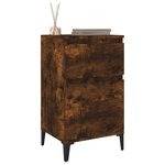 vidaXL Tables de chevet 2 Pièces chêne fumé 40x35x70 cm