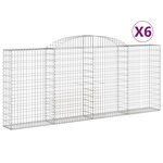 vidaXL Paniers à gabions arqués 6 Pièces 300x30x120/140 cm fer galvanisé