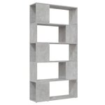 vidaXL Bibliothèque de séparation Gris béton 80x24x155 cm Aggloméré