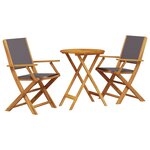 vidaXL Ensemble de bistro 3 Pièces anthracite tissu et bois massif