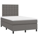 vidaXL Sommier à lattes de lit avec matelas Gris 120x200 cm Similicuir