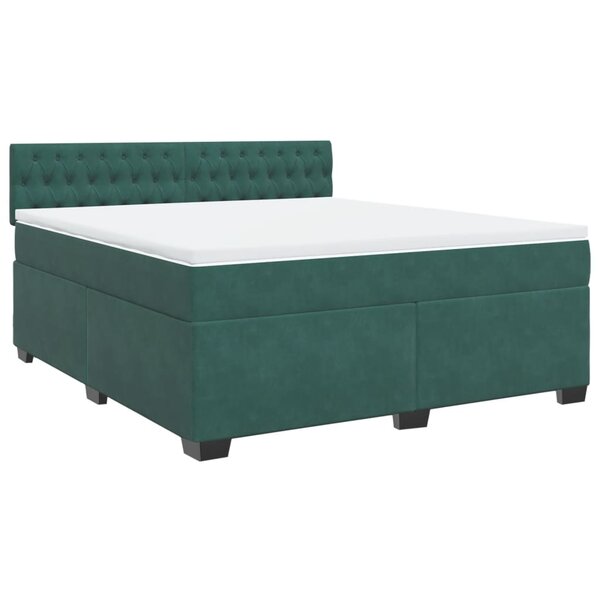 vidaXL Sommier à lattes de lit et matelas Vert foncé 180x200cm Velours