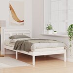 vidaXL Cadre de lit Blanc Bois massif en pin