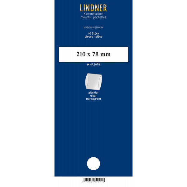 Bandes double soudure 210 x 78 mm pour timbres-poste. Fond - Transparent