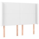 vidaXL Sommier à lattes de lit matelas LED Blanc 140x200 cm Similicuir