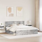 vidaXL Cadre de lit Béton 180 x 200 cm Bois d'ingénierie