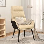 vidaXL Chaise de relaxation Crème Tissu