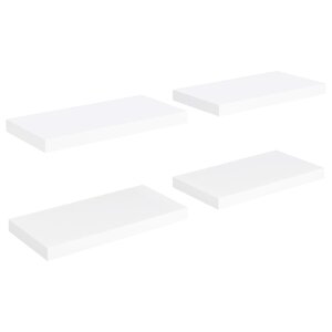 vidaXL Étagères murales flottantes 4 Pièces Blanc 50x23x3 8 cm MDF