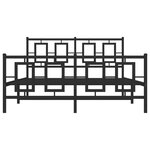 vidaXL Cadre de lit métal sans matelas avec pied de lit noir 135x190cm