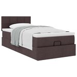 vidaXL Cadre de lit ottoman avec matelas marron foncé 90x190 cm tissu