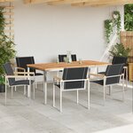Ensemble de salle à manger de jardin de 7 pièces en bois d'acacia