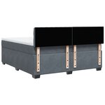 vidaXL Sommier à lattes de lit et matelas Gris foncé 180x200cm Velours