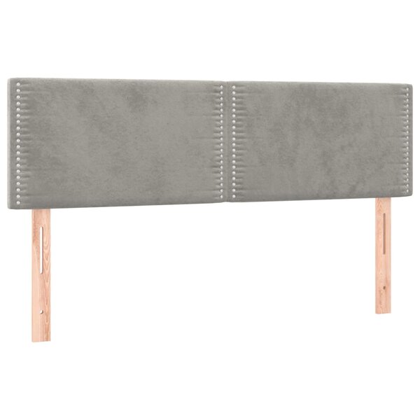 vidaXL Têtes de lit 2 Pièces Gris clair 72x5x78/88 cm Velours