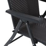 vidaXL Chaises pliables de jardin lot de 8 café noir résine tressée