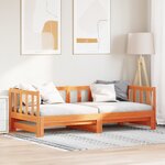 vidaXL Lit jour avec tiroir Wax Brun 180x200 cm en Bois de Pin