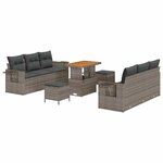 vidaXL Ensemble de canapé de jardin 9 Pièces Gris 90 x 55 x 71 cm