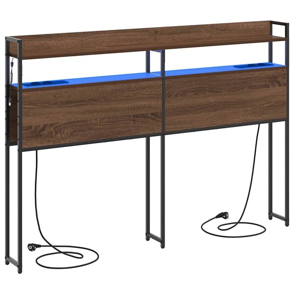 vidaXL Tête de lit de rangement Chêne marron 135 cm Bois d'ingénierie