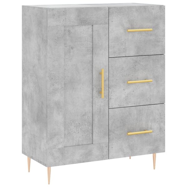vidaXL Buffet gris béton 69 5x34x90 cm bois d'ingénierie
