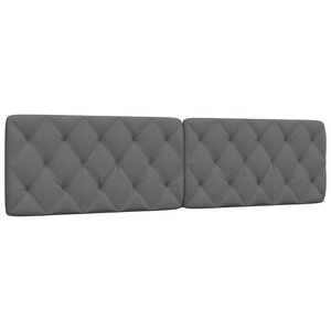vidaXL Coussin de tête de lit gris foncé 200 cm tissu