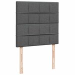 vidaXL Sommier à lattes de lit avec matelas Gris foncé 100x200cm Tissu