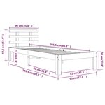 vidaXL Cadre de lit Noir Bois massif 90x200 cm